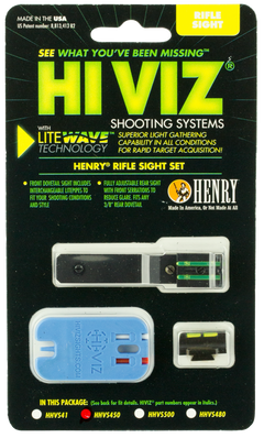 Hiviz LiteWave HHVS450 Henry Rifle Sight Set Interchangeable LitePipe Black — view 2