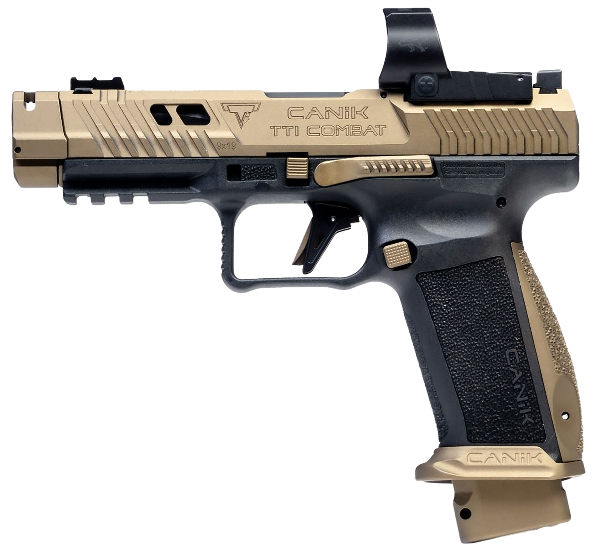 Canik TTI Combat 9mm Luger 4.60" 18+1 Semi-Auto Pistol - Bronze/Black — view 2