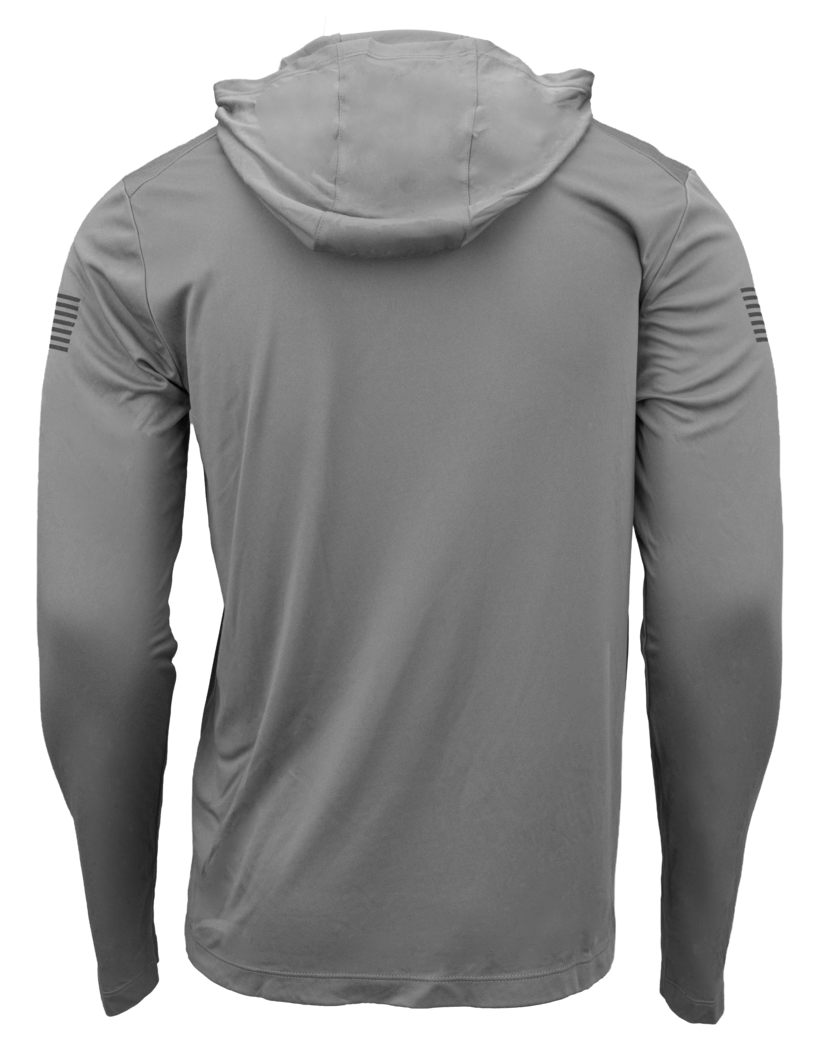 Glock Hooded Performance Long Sleeve Shirt Large Gray Cotton — view 2