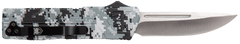 CobraTec Lightweight 3.25" OTF Drop Point D2 Steel Winter Digi Camo Aluminum Handle — view 2