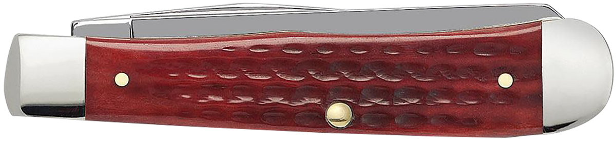 Case 00783 Trapper Medium 3.25"/3.27" Folding Clip Point/Spey Plain Mirror Polished Tru-Sharp SS Corn Cob Jigged Old Red Bone — view 2