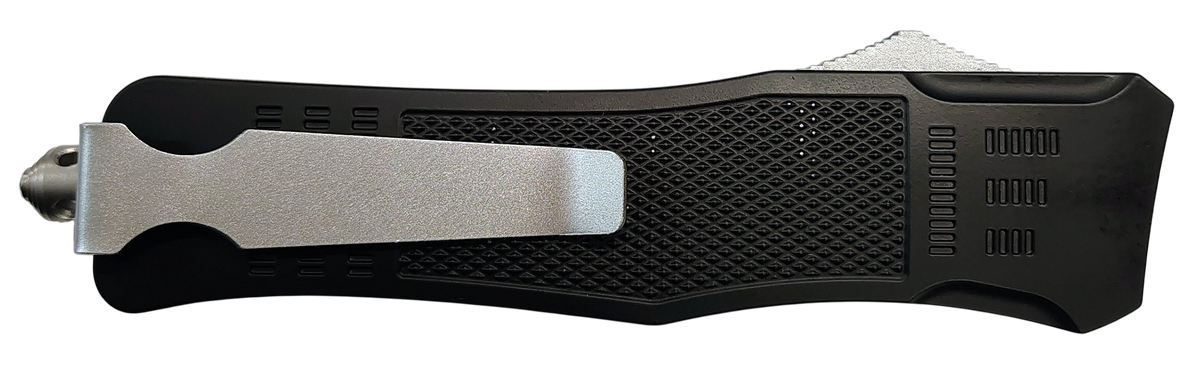 Xcaliber Knife Company 45 ACP Large 3.80" OTF Tanto Plain Black 440C SS Blade - 5.30" Steel Handle — view 2