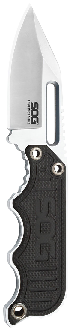 S.O.G Instinct Mini 1.90" Fixed Blade Clip Point Plain Satin 5Cr15MoV SS Black/Silver G10/SS Handle — view 2