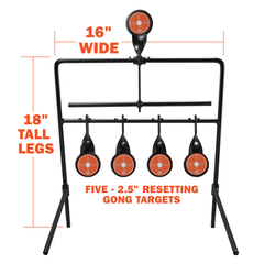 Champion Targets 40874 Rimfire 5-Gong Auto Reset .22 LR Black/Orange Steel Standing Target — view 2