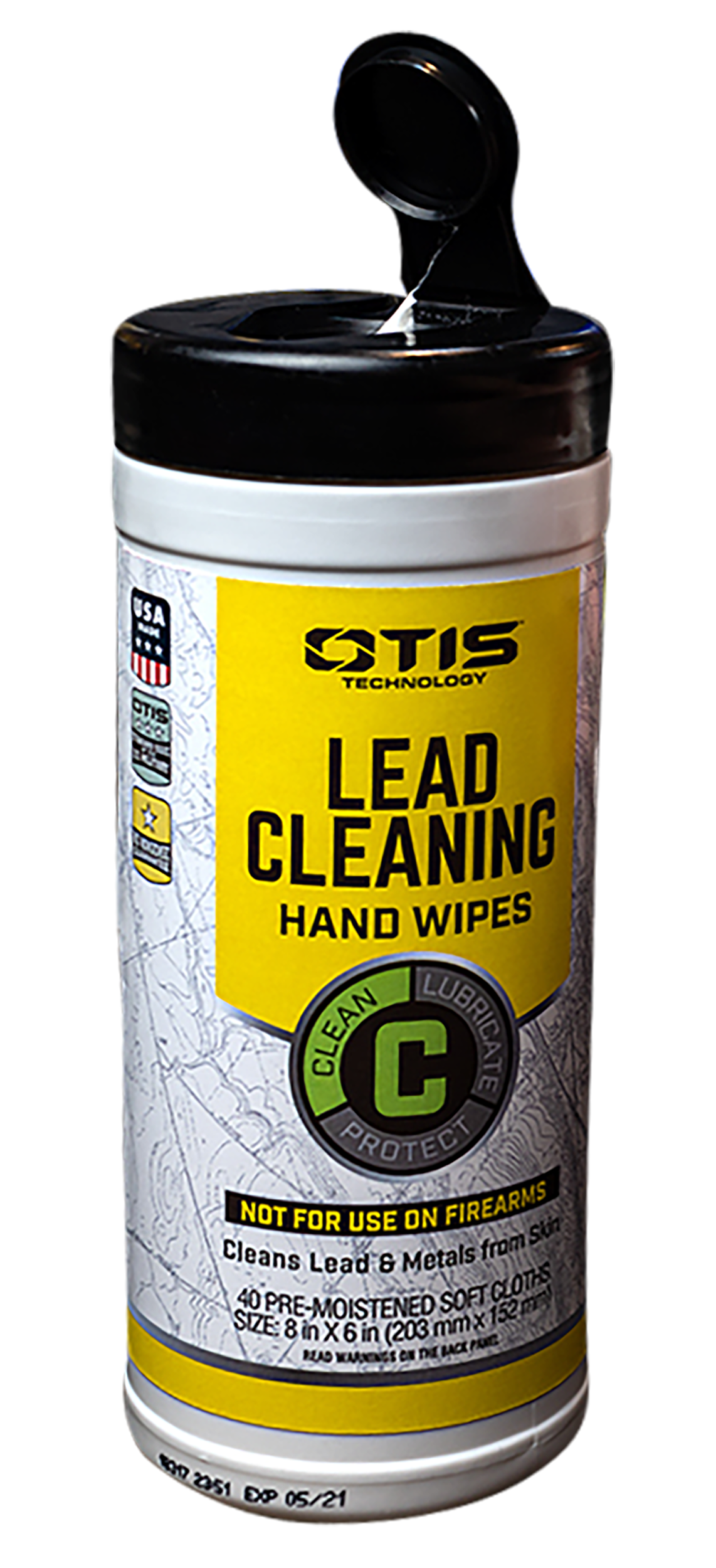Otis FG40CLRW Lead Cleaning Hand Wipes 40-Count Canister — view 2