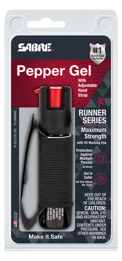 Sabre Runner Pepper Gel 35 Bursts 12 ft Range Black - Adjustable Hand Strap — view 2
