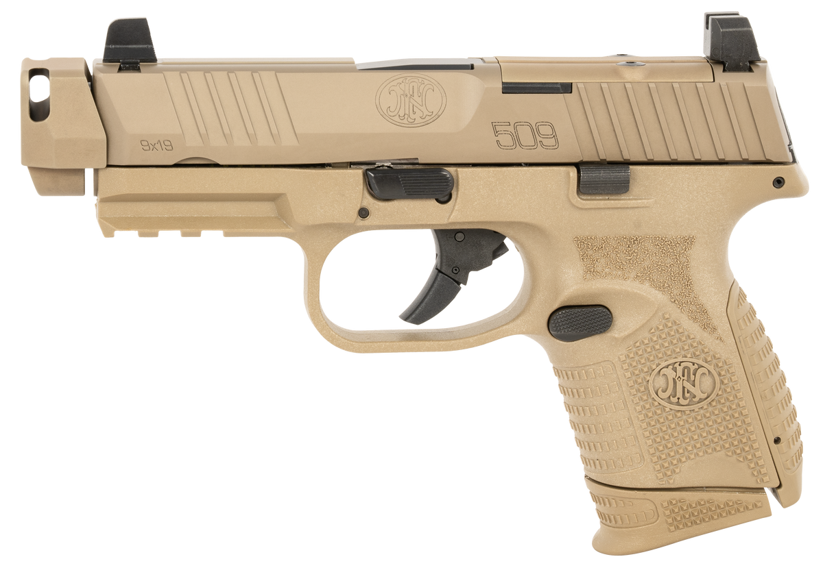 FN 509 Compact MRD 9mm 4.02" 10+1 Semi-Auto Pistol w/ Compensator - FDE — view 2