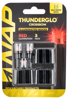 NAP Thunderglo Illuminated Crossbow Nock Red Half Moon 3-Pack — view 2