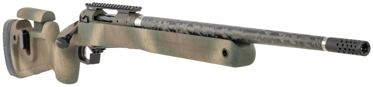 Savage 110 Pro Pursuit 308 Win 20" 3+1 Bolt Action Rifle - Olive Dark Green Cerakote Earth-Tone Camo/Black Web - Right Hand — view 2