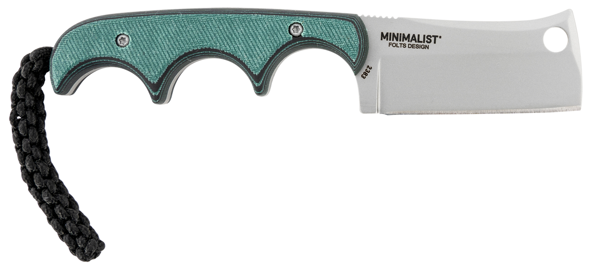 Columbia River 2383 Minimalist 2.13" Cleaver Plain Bead Blasted 5Cr15MoV SS Green Resin Infused Fiber Handle Fixed — view 2