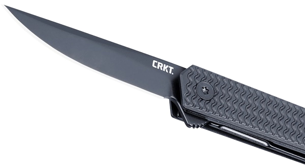 Columbia River CRKT CEO Microflipper 2.36" Folding Drop Point Plain D2 Steel Black TiNi Black Aluminum Handle — view 2