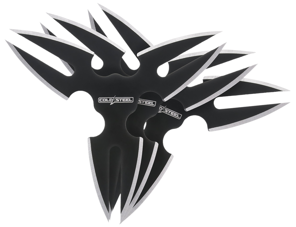 Cold Steel Throwing Stars 1.50" Black Oxide 420 Stainless Steel 3-Pack w/Nylon Sheath — view 2
