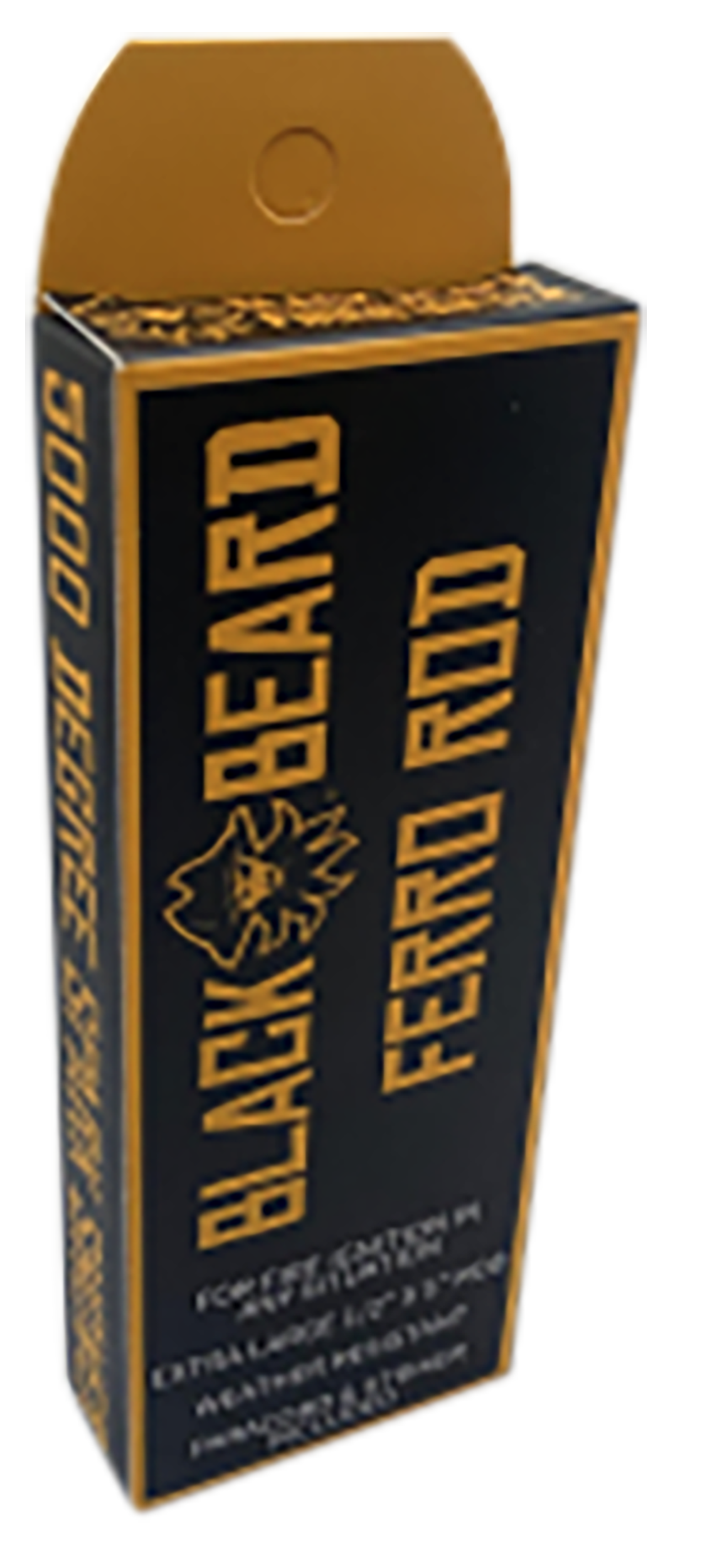 Black Beard Fire Starters Ferro Rod 7 in Black/Yellow Paracord Fire Starter — view 2
