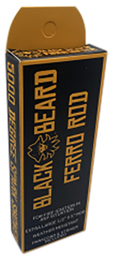Black Beard Fire Starters Ferro Rod 7 in Black/Yellow Paracord Fire Starter — view 2