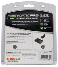 TruGlo TG132G2 Fiber-Optic Pro Red Fiber Optic Front / Black Blank Rear Sight Set - Glock 20/21 — view 2