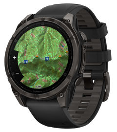 Garmin Fenix 8 47mm AMOLED Sapphire GPS Smartwatch - Carbon Gray DLC Titanium / Black Silicone — view 2