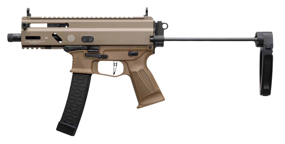 Grand Power Stribog SP9A3S 9mm Luger 5.5" 30+1 Semi-Auto Pistol w/ Tailhook Brace - Flat Dark Earth — view 2