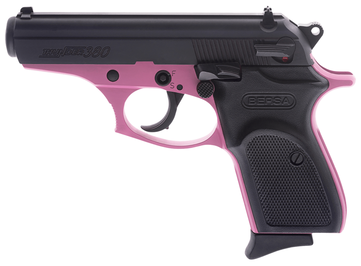 Bersa Thunder 380 ACP 3.50" 8+1 DAO Pistol - Pink Cerakote Frame, Matte Black Slide — view 2