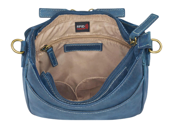 Kingport Industries GTM-CZY/17 Crossbody Slim Satchel - Blue Buffalo Leather - Sig P365 — view 2