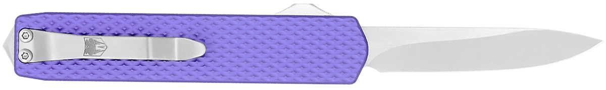 CobraTec Knives Mini Mamba Gen II 2.25" OTF Plain D2 Steel Stonewashed Purple Textured Aluminum Handle — view 2