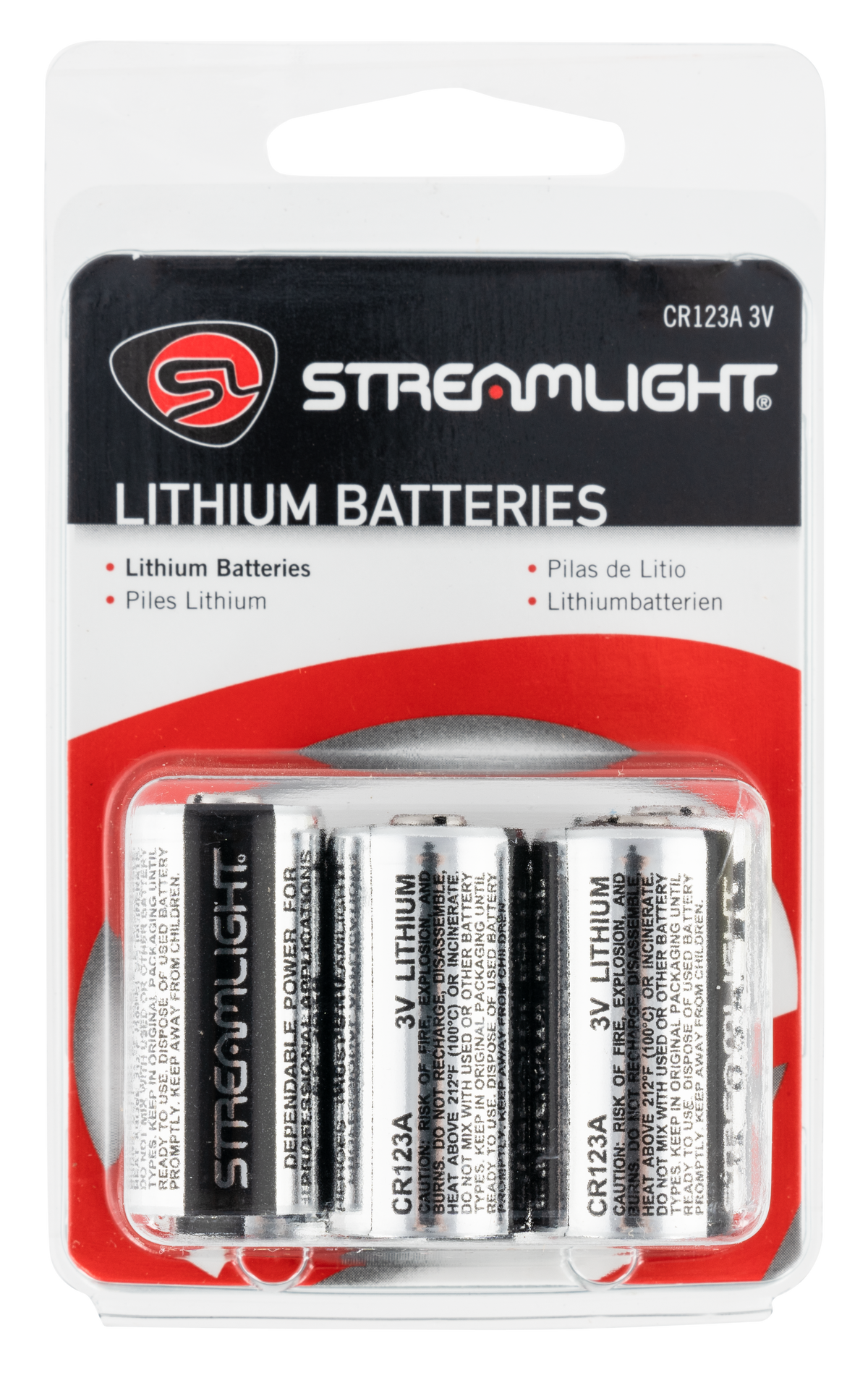 Streamlight 85180 CR123A 3V Lithium Batteries 6-Pack - Silver/Black — view 2