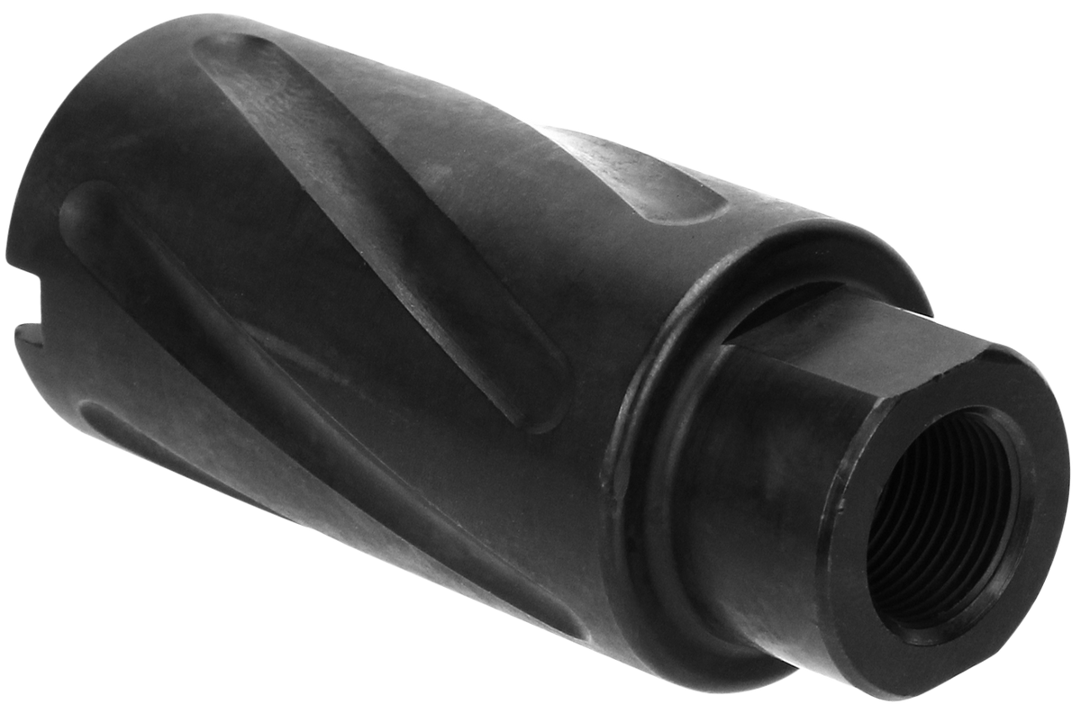 TacFire MZ10079MMN Spiral Fluted Muzzle Brake 9mm Luger 1/2x36 Black Oxide Steel — view 2