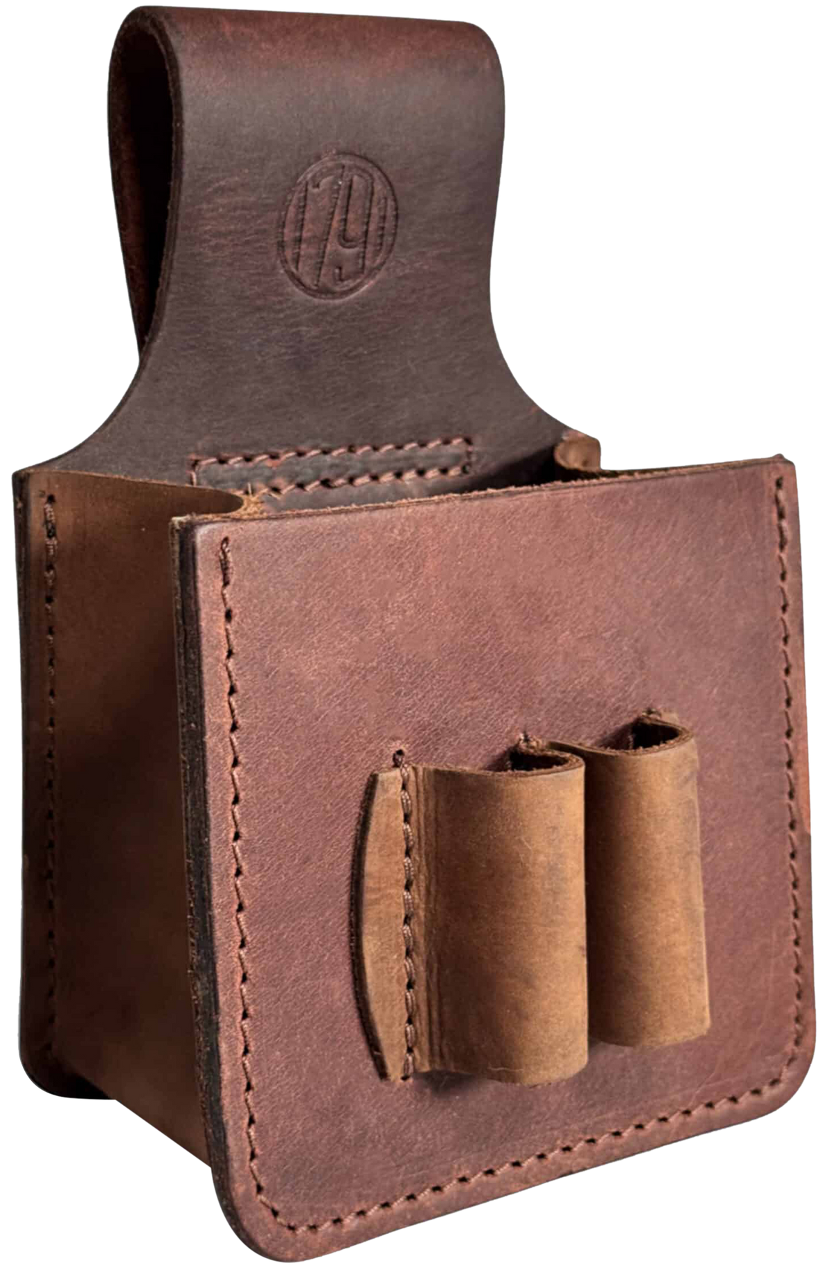 1791 Gunleather Shotshell Pouch 12 Gauge Brown Leather Belt Loop — view 2