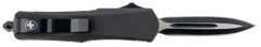 Templar Knife SBR131 Gen II Small 2.69" OTF Dagger Plain 440C Black Oxide Stonewashed SS Blade 4.31" Black Aluminum/Rubber Handle — view 2