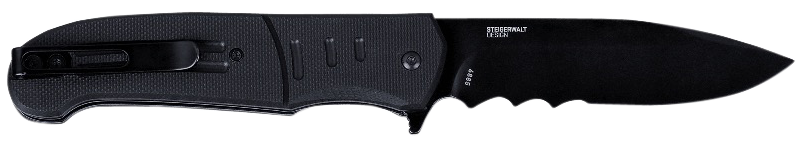 Columbia River CRKT 6885 Ignitor 3.48" Folding Drop Point Part Serrated Black Oxide 8Cr13MoV Black G10 Handle — view 2