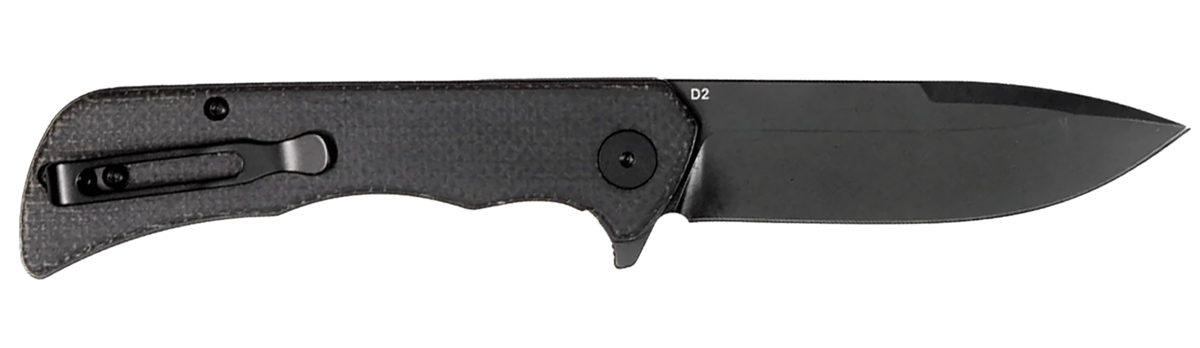Templar Knife Paladin 3.27" Folding Drop Point Plain D2 Steel Blade Black Micarta Handle — view 2