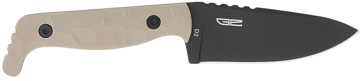CobraTec Knives KingPin 4" Fixed Drop Point Plain D2 Steel - Tan G10 Handle — view 2