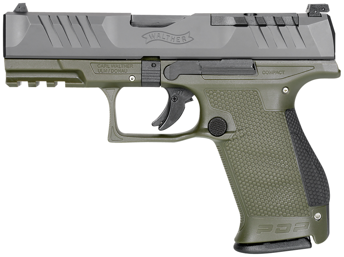 Walther Arms PDP Compact Optic Ready 9mm Luger 4" 15+1 Striker-Fired Pistol - Black/Green — view 2