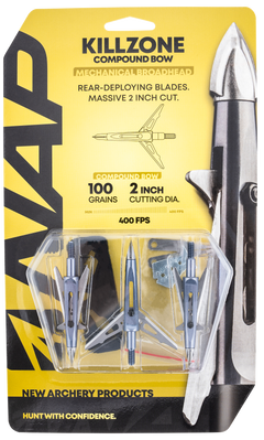 NAP Killzone 100gr 2-Blade Cut-On-Contact Mechanical Broadhead 3 Pack — view 2