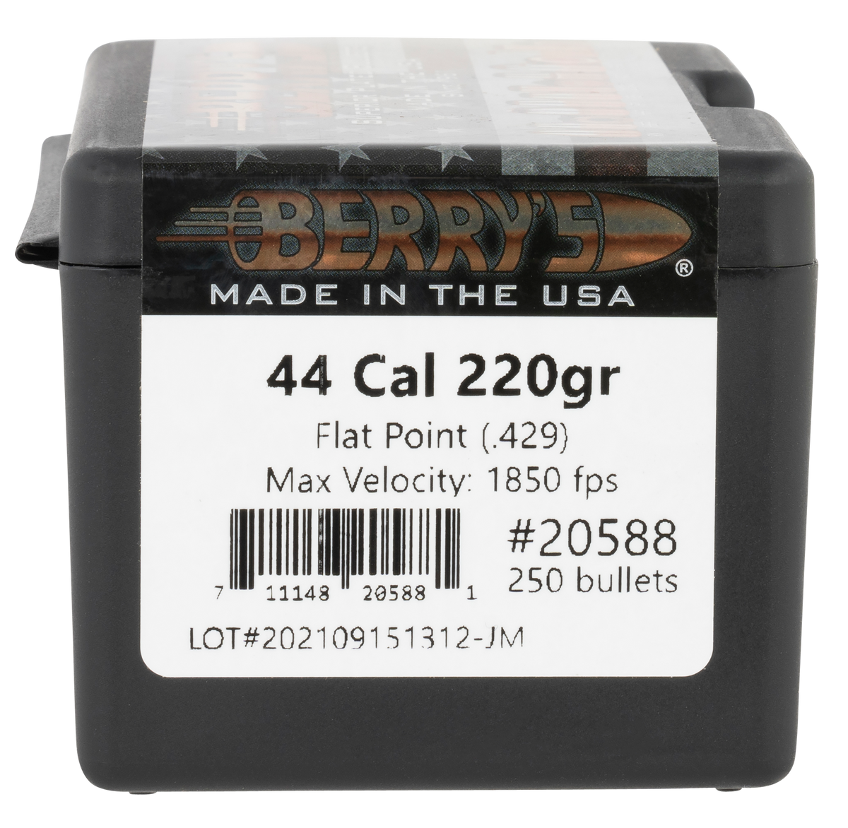 Berry's Superior Plated 44 Cal .429 220gr Flat Point Pistol Bullets - 250/Box — view 2