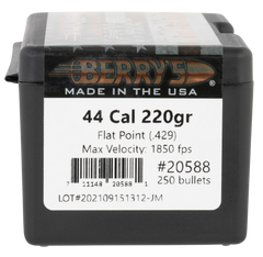 Berry's Superior Plated 44 Cal .429 220gr Flat Point Pistol Bullets - 250/Box — view 2