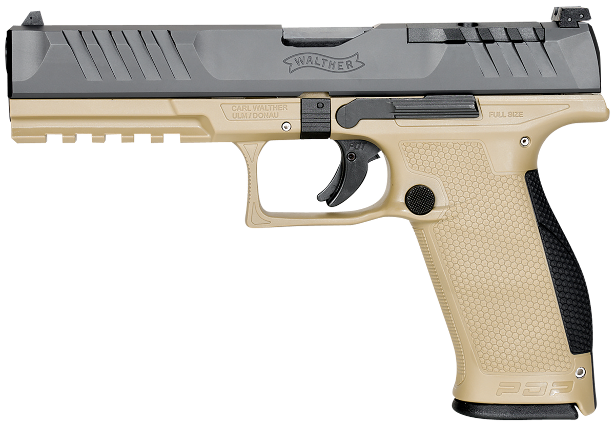 Walther Arms PDP Optic Ready 9mm Luger 5" 18+1 Semi-Auto Pistol - Tan Frame / Black Slide — view 2