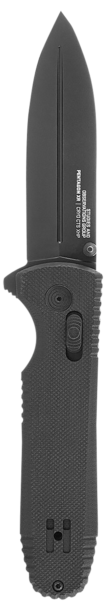 S.O.G Pentagon XR LTE 3.60" Spear Point Plain Graphite TiNi CTS XHP / Black G10 Folding Knife — view 2