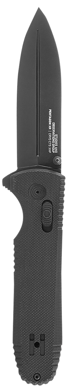 S.O.G Pentagon XR LTE 3.60" Spear Point Plain Graphite TiNi CTS XHP / Black G10 Folding Knife — view 2