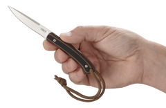 Columbia River Biwa 3.02" Fixed Plain Satin 8Cr13MoV SS Black/Brown G10 Handle — view 2
