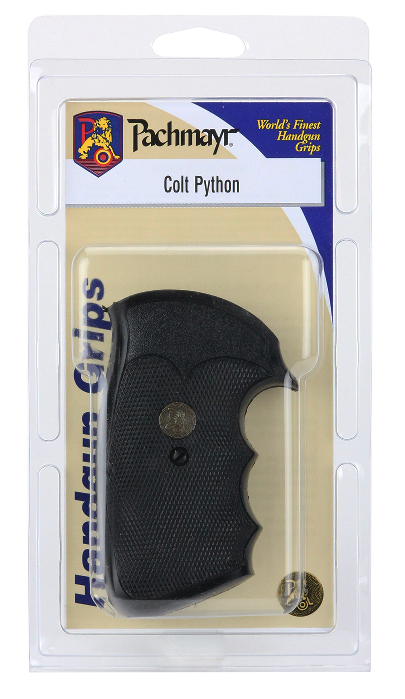 Pachmayr Gripper Grip Checkered Black Rubber w/ Finger Grooves for Colt Python, Trooper — view 2