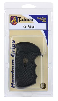 Pachmayr Gripper Grip Checkered Black Rubber w/ Finger Grooves for Colt Python, Trooper — view 2