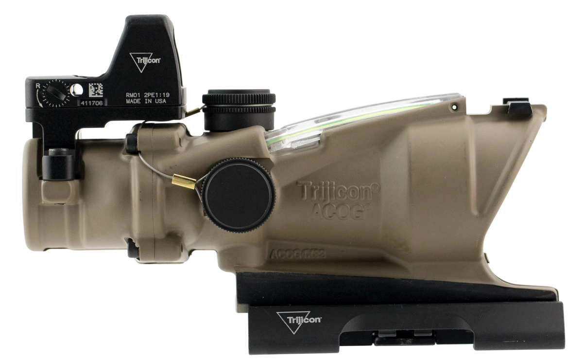 Trijicon 100554 ACOG ECOS 4x32mm Green Crosshair .223/5.56 BDC Riflescope - Flat Dark Earth — view 2