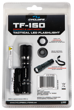 Cyclops TF-150 Tactical 150 Lumen CREE XTE LED Black Anodized Flashlight — view 2
