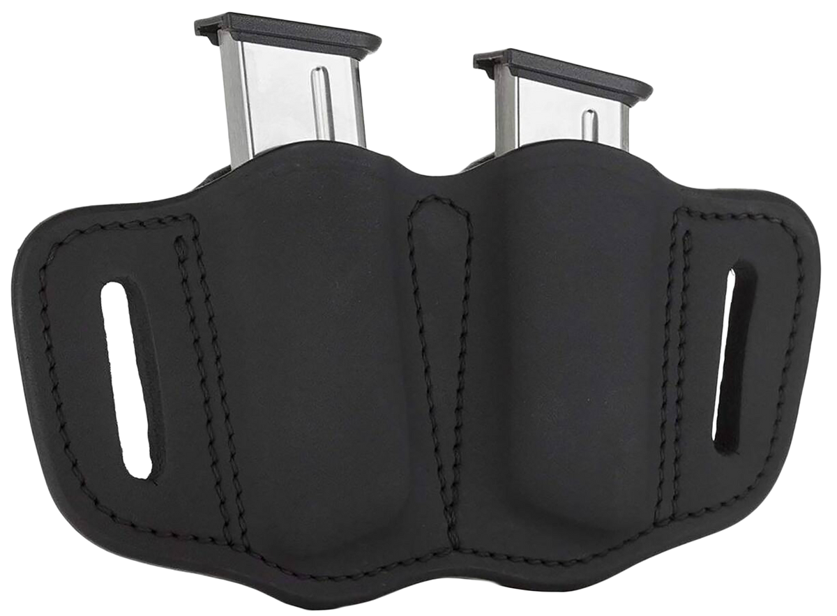 1791 Gunleather MAG2.1 Double Mag Holster Single Stack Belt Slide 1.50" Stealth Black Leather — view 2