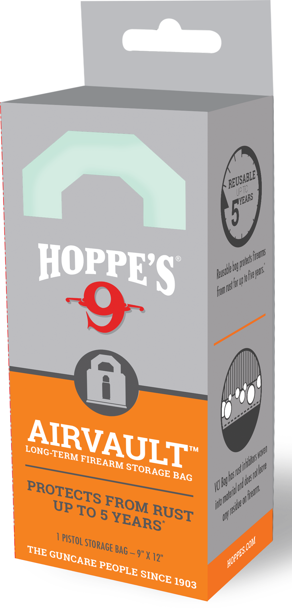 Hoppes Air Vault VCI Handgun Storage Bag 9" x 12" — view 2