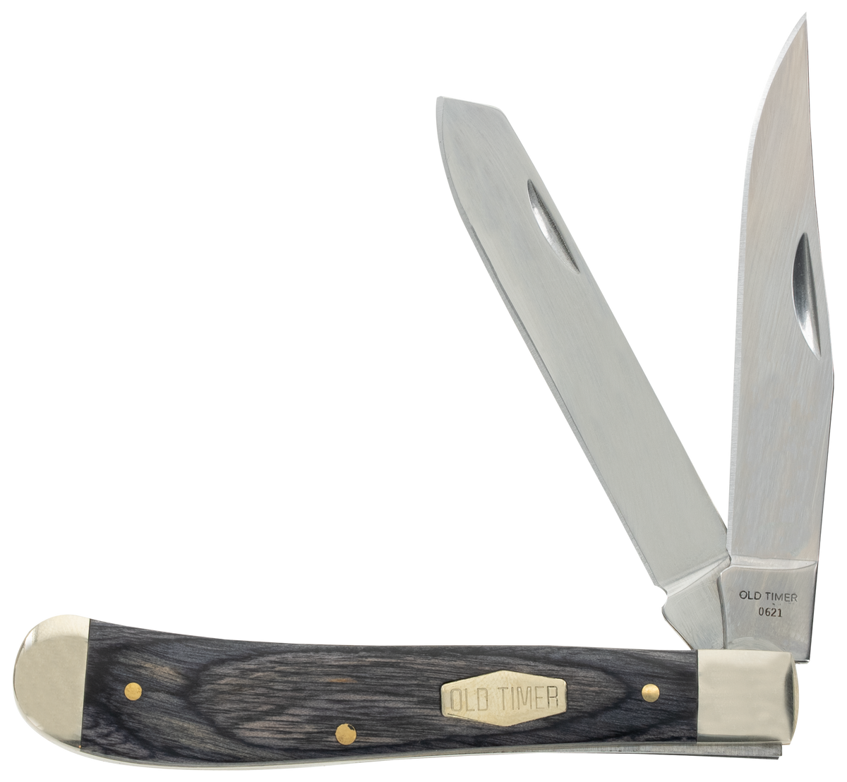 Old Timer Heritage Series Trapper 940T 3" Clip Point/Spey Plain D2 Steel Gray Wood Laminate Handle — view 2