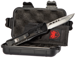 CobraTec Knives CTK-1 Small 2.75" OTF Drop Point Plain D2 Steel Black Aluminum Handle — view 2