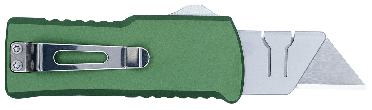 CobraTec Knives Utility OTF 3.38" Aluminum Blade OD Green Aluminum Handle — view 2