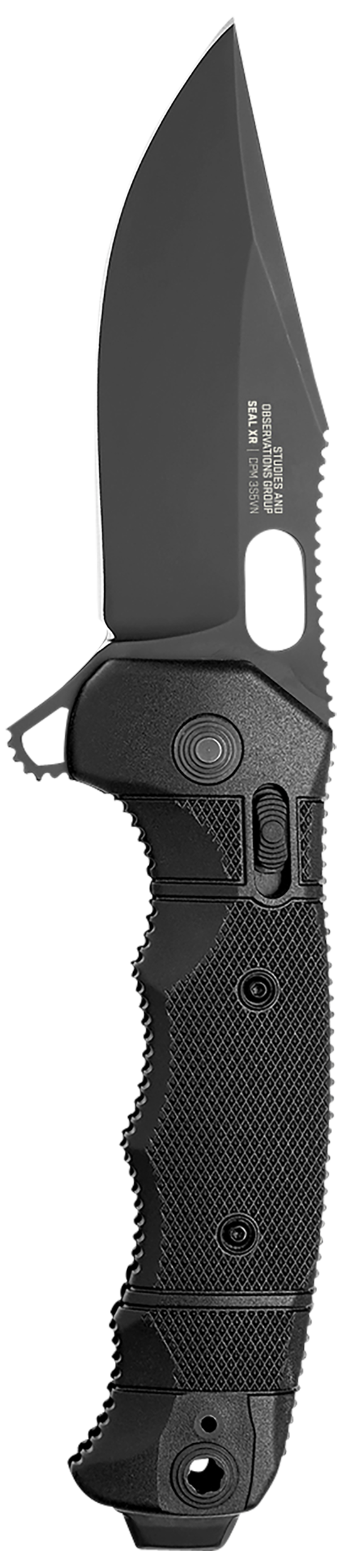 S.O.G Seal XR 3.90" Folding Clip Point Plain S35VN Black Cerakote GRN Handle — view 2