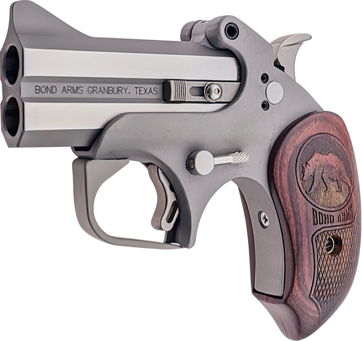 Bond Arms Grizzly Rough Series 45 Colt / 410 Bore 3" 2-Rd Derringer - Extended Rosewood — view 2